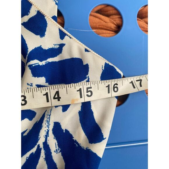 ALEXIS for Target Blue Botanical Tie Strap Asymmetrical Hem Dress Size Medium - Picture 13 of 15